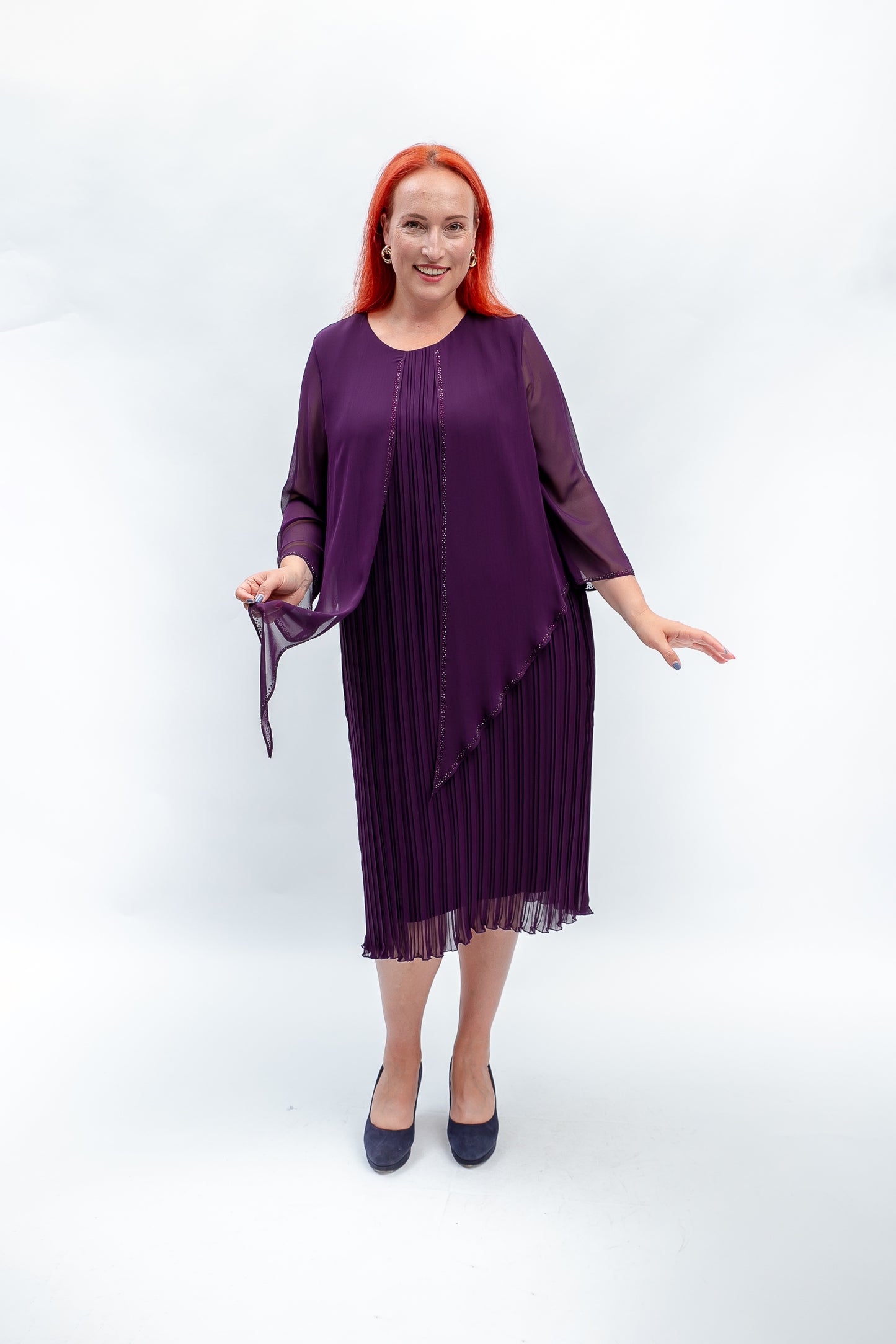 Šifona kleita tumši violeta
