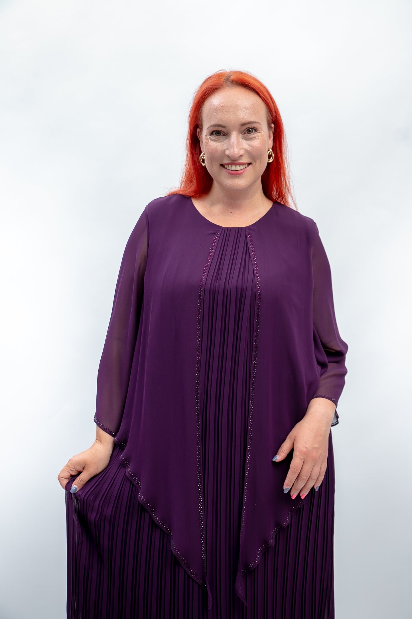 Šifona kleita tumši violeta