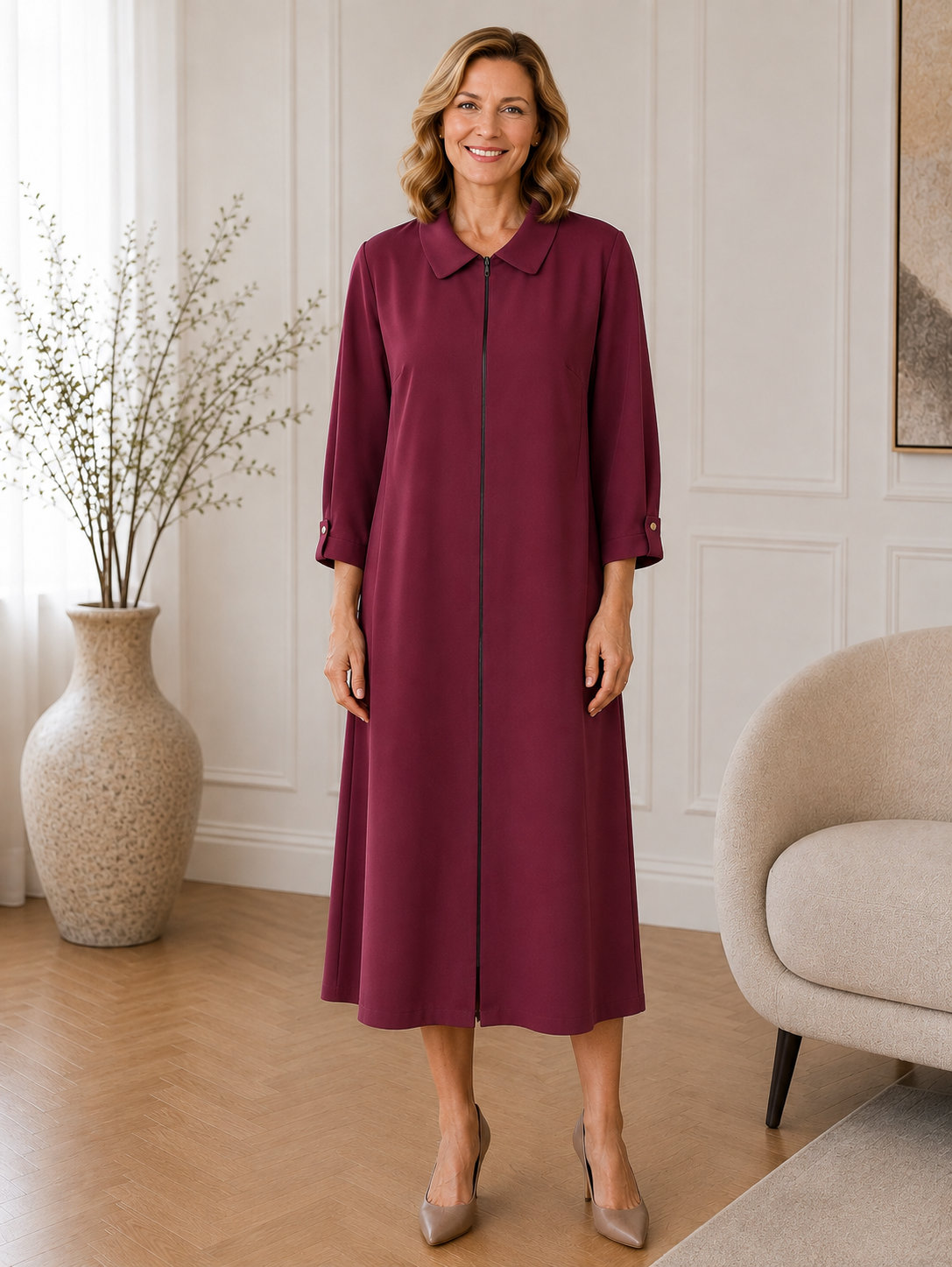 Eleganta kleita vīna tonī