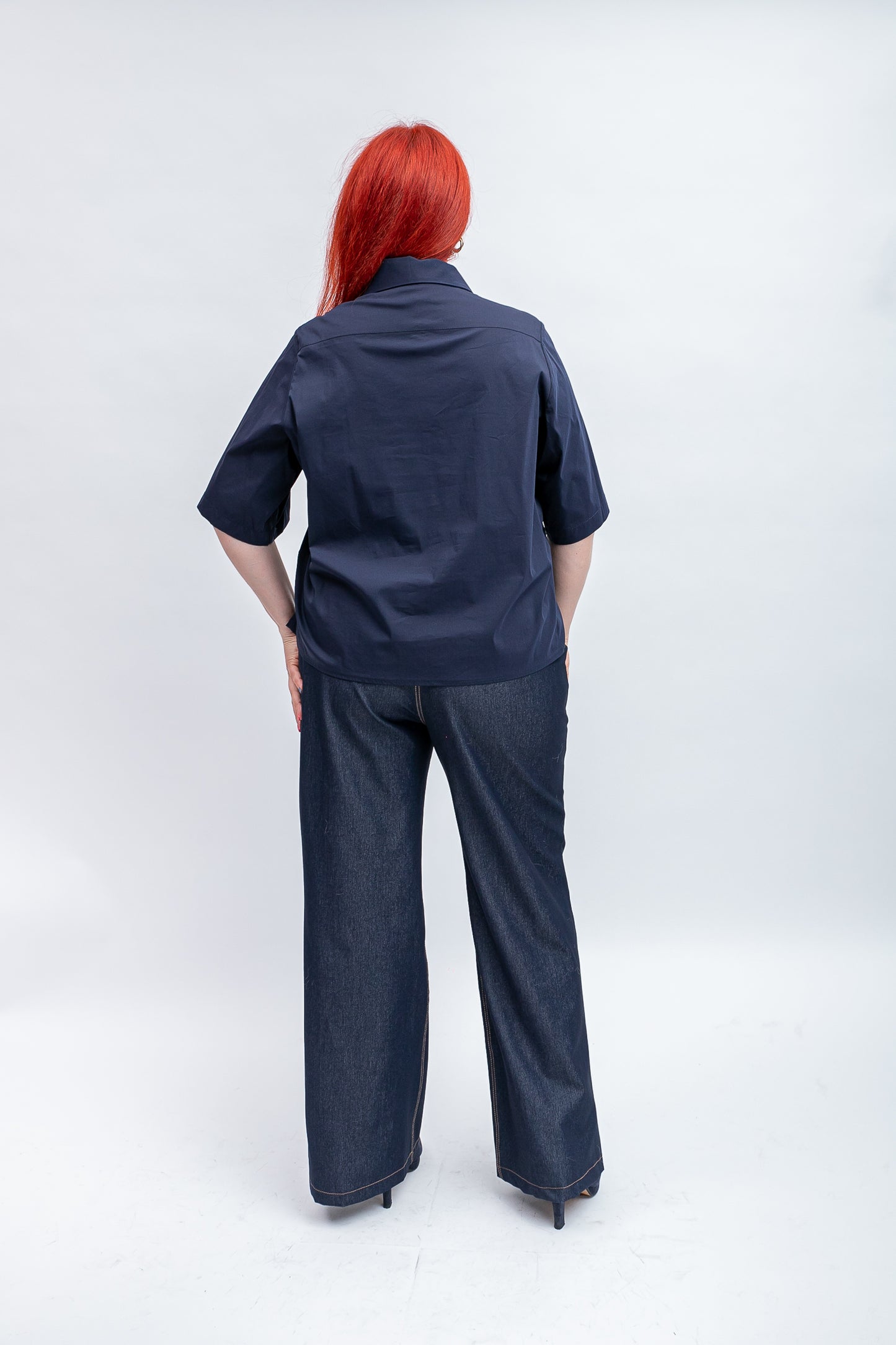 Kokvilnas blūze ar pogām