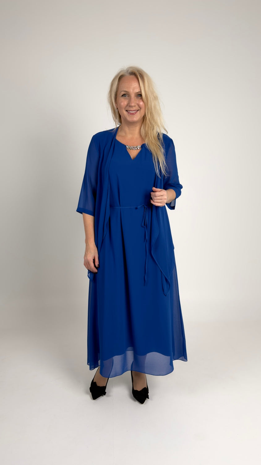 Elegants šifona komplekts: kleita un žakete (L'AF)