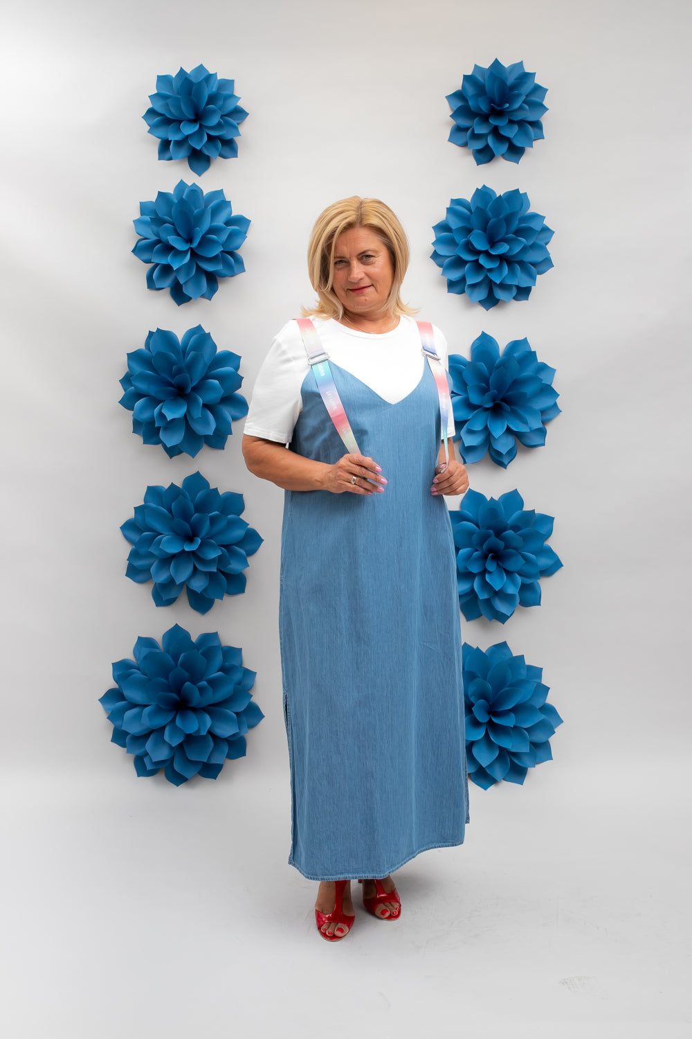 Kokvilnas kleita ar lencēm-sarafāns.