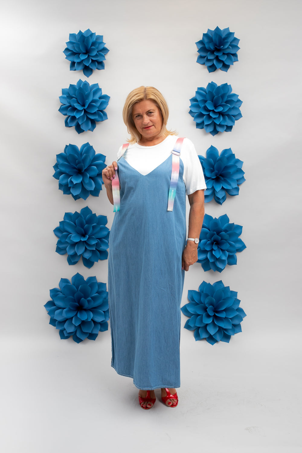 Kokvilnas kleita ar lencēm-sarafāns.