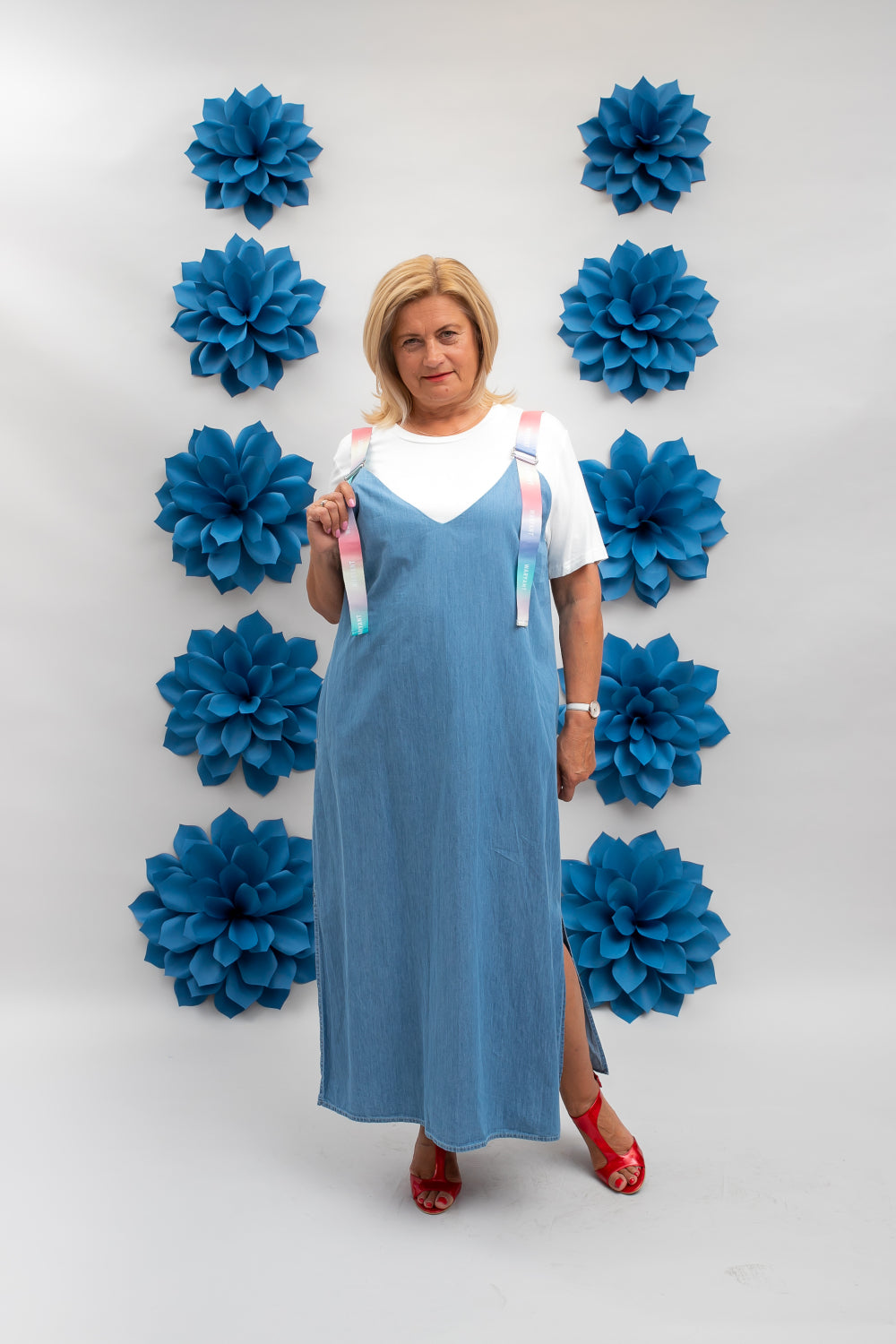 Kokvilnas kleita ar lencēm-sarafāns.