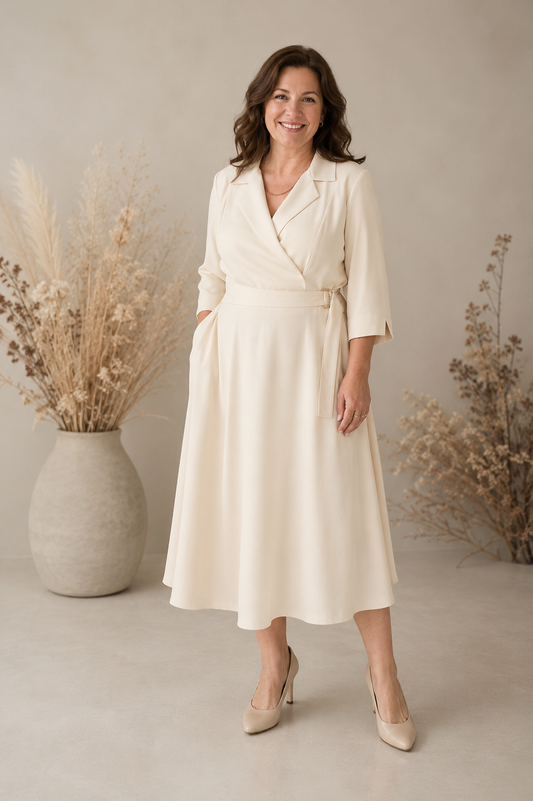 Eleganta krēmkrāsas kleita