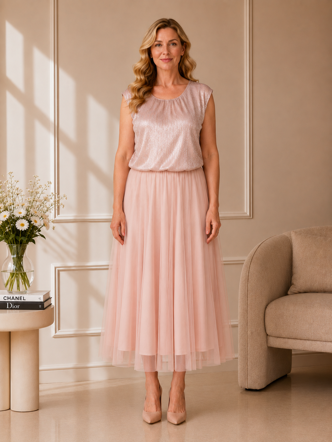 Eleganta blūze un tilla svārki