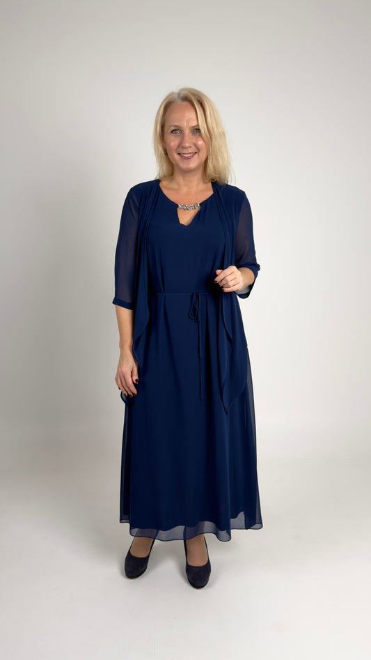 Elegants šifona komplekts: kleita un žakete (L'AF)